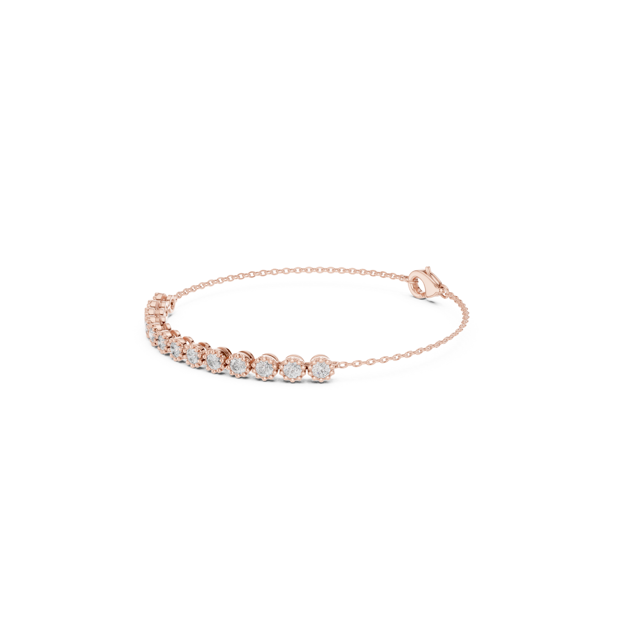 Cluster Lab Grown Diamond Chain Bracelet