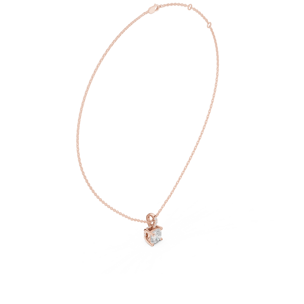 Cushion Cut Solitaire Diamond Pendant