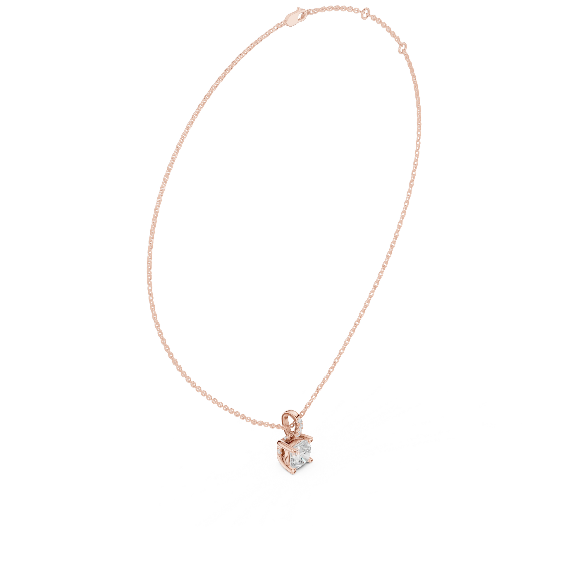Cushion Cut Solitaire Diamond Pendant