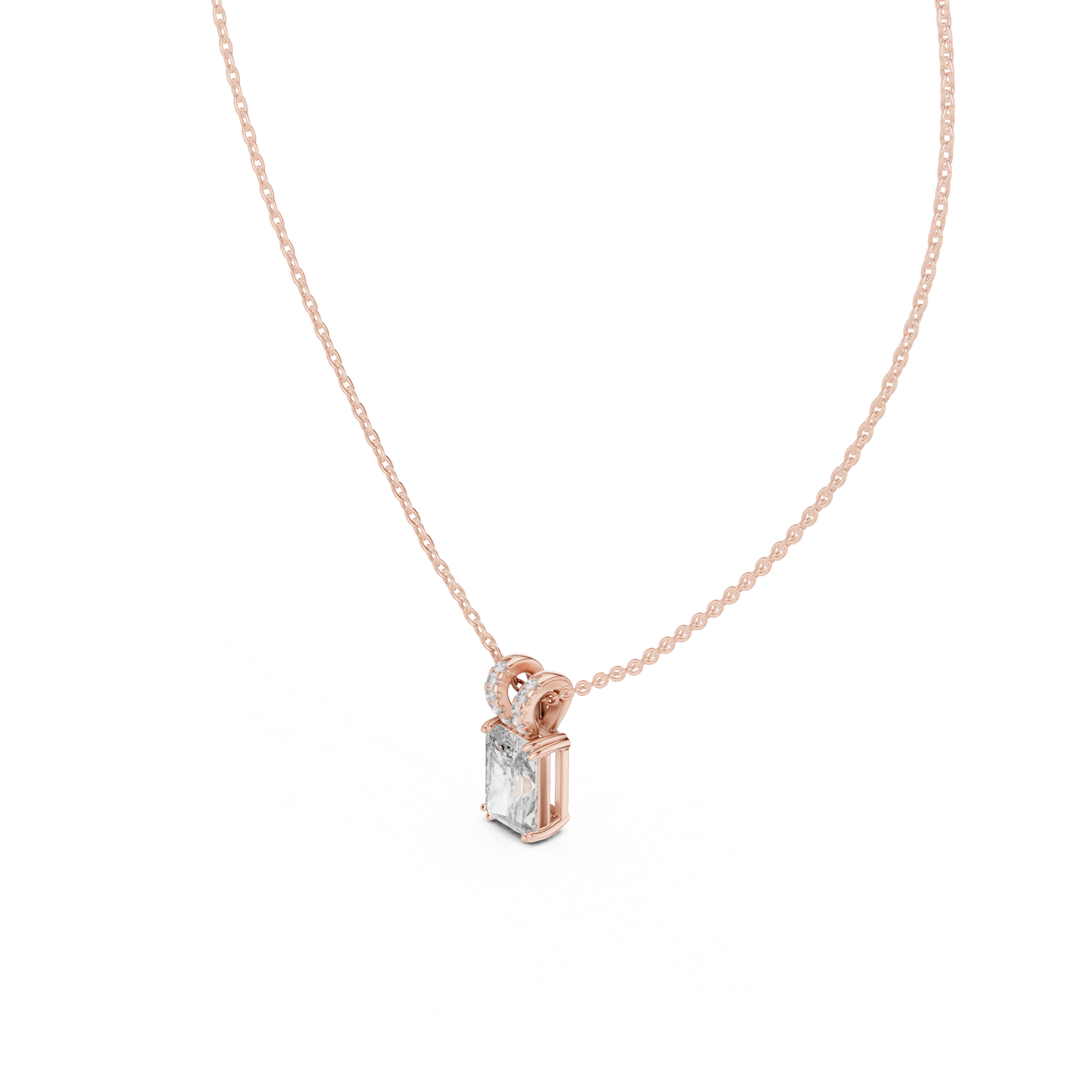 Radiant Cut Solitaire Lab Grown Diamond Pendant