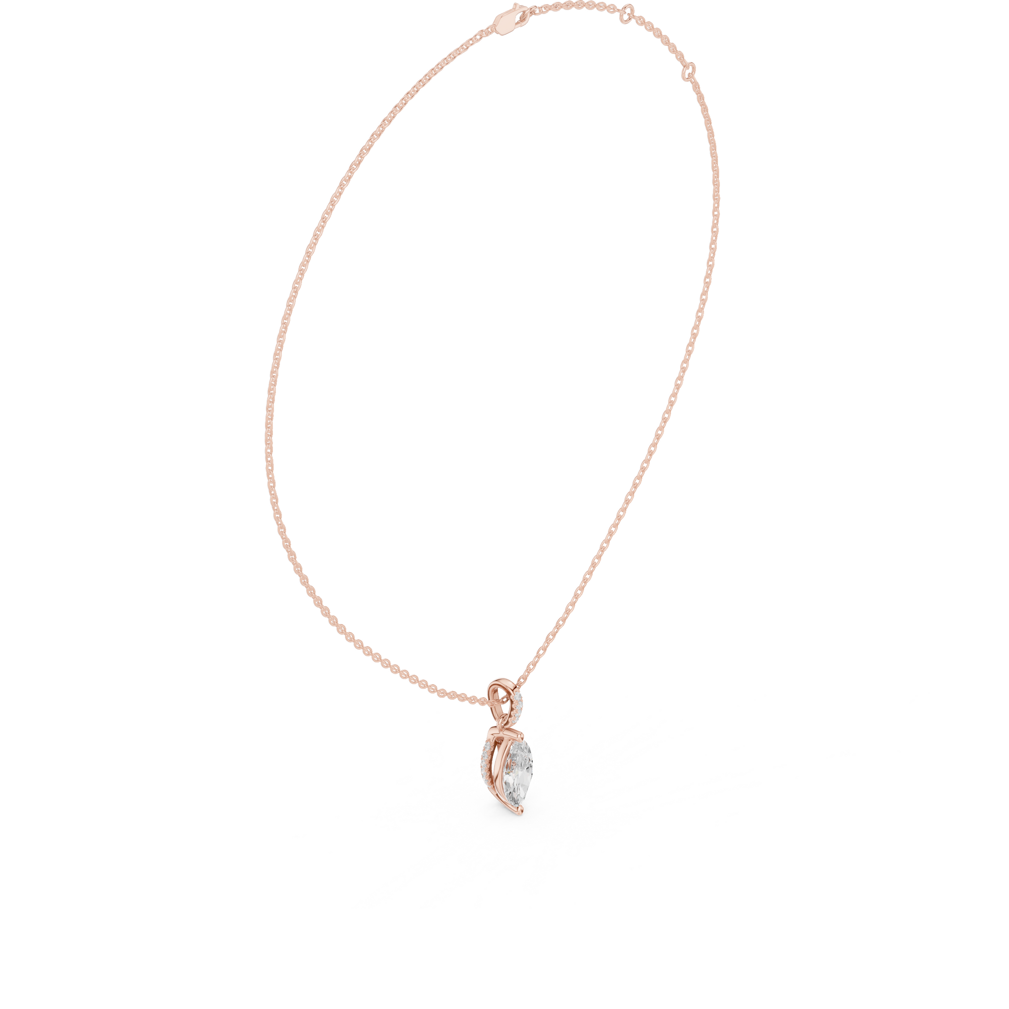 Marquise Cut Solitaire Diamond Pendant