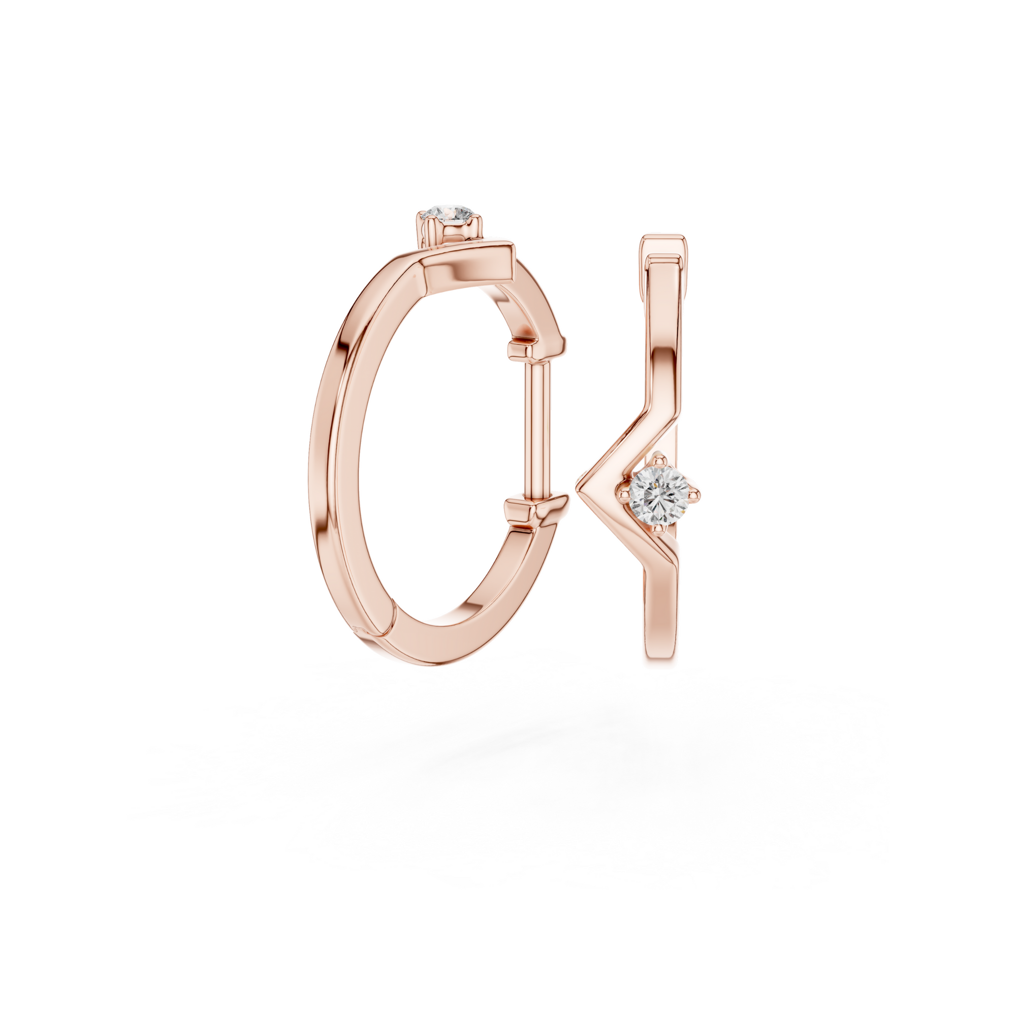 Chevron Lab Grown Diamond Hoop Earrings