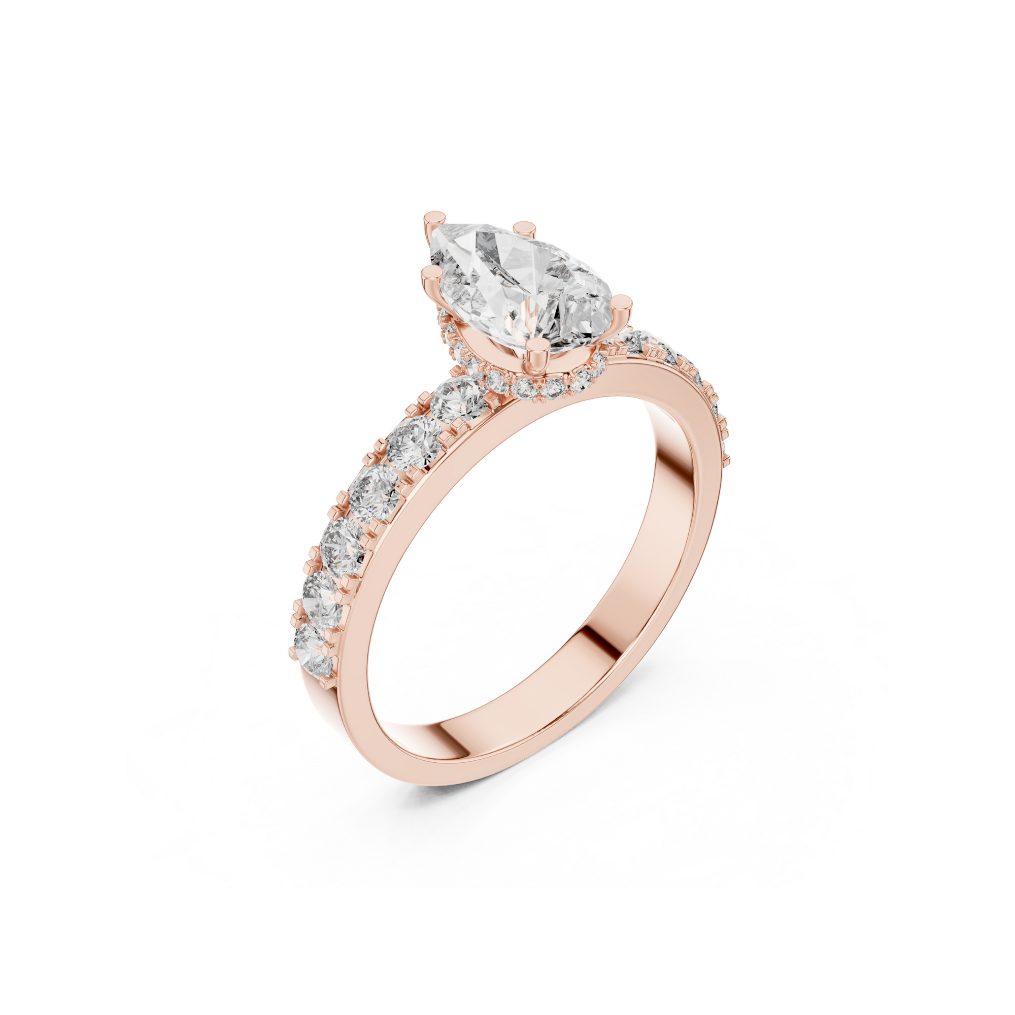 Pear Cut Solitaire Lab Grown Diamond Ring