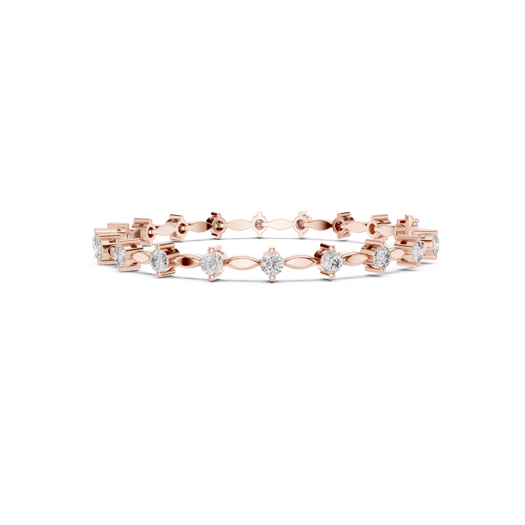 Delicate Round Lab Grown Diamond Tennis Bracelet