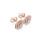Vintage Emerald-Cut Diamond Stud Earrings
