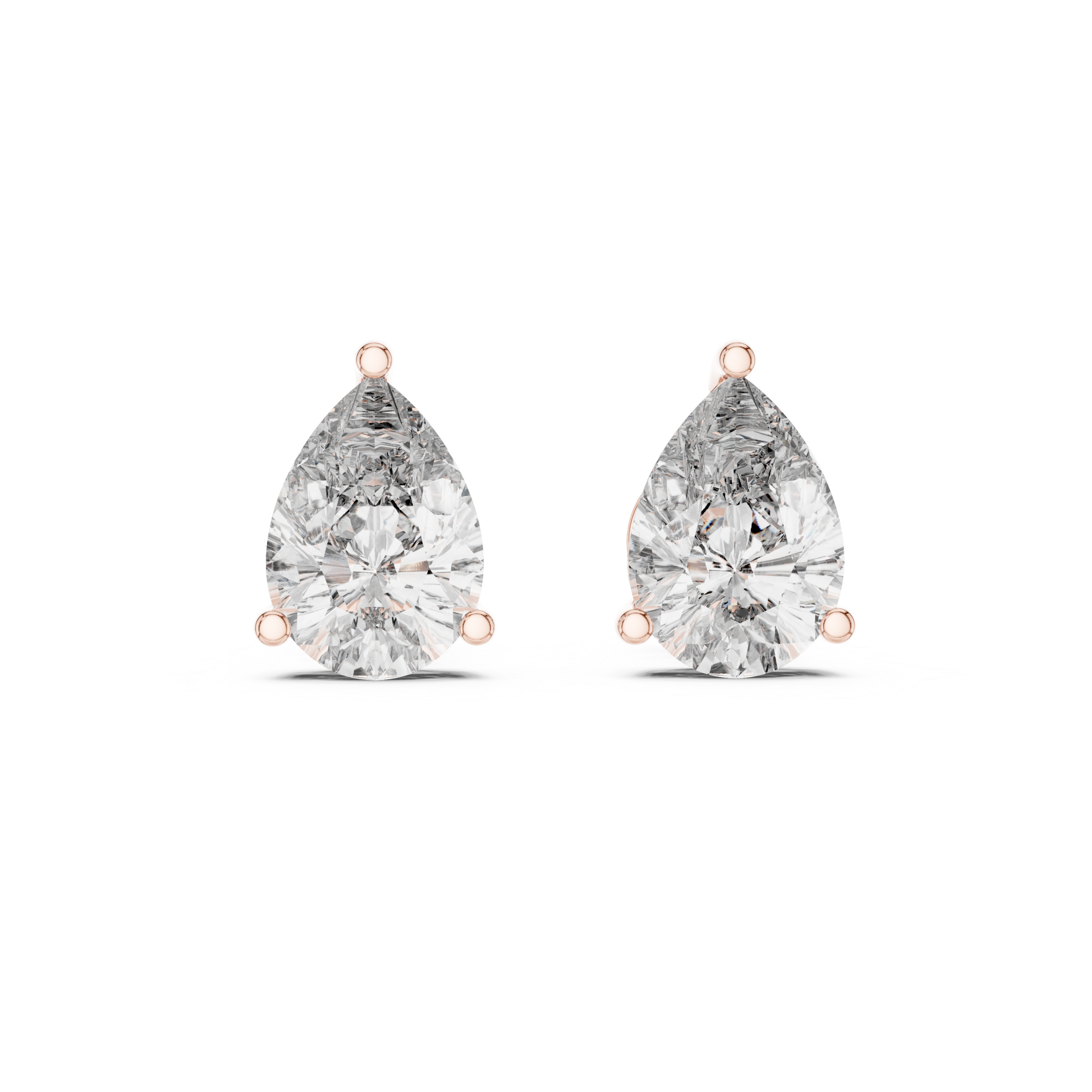 Pear Solitaire Lab Grown Diamond Stud