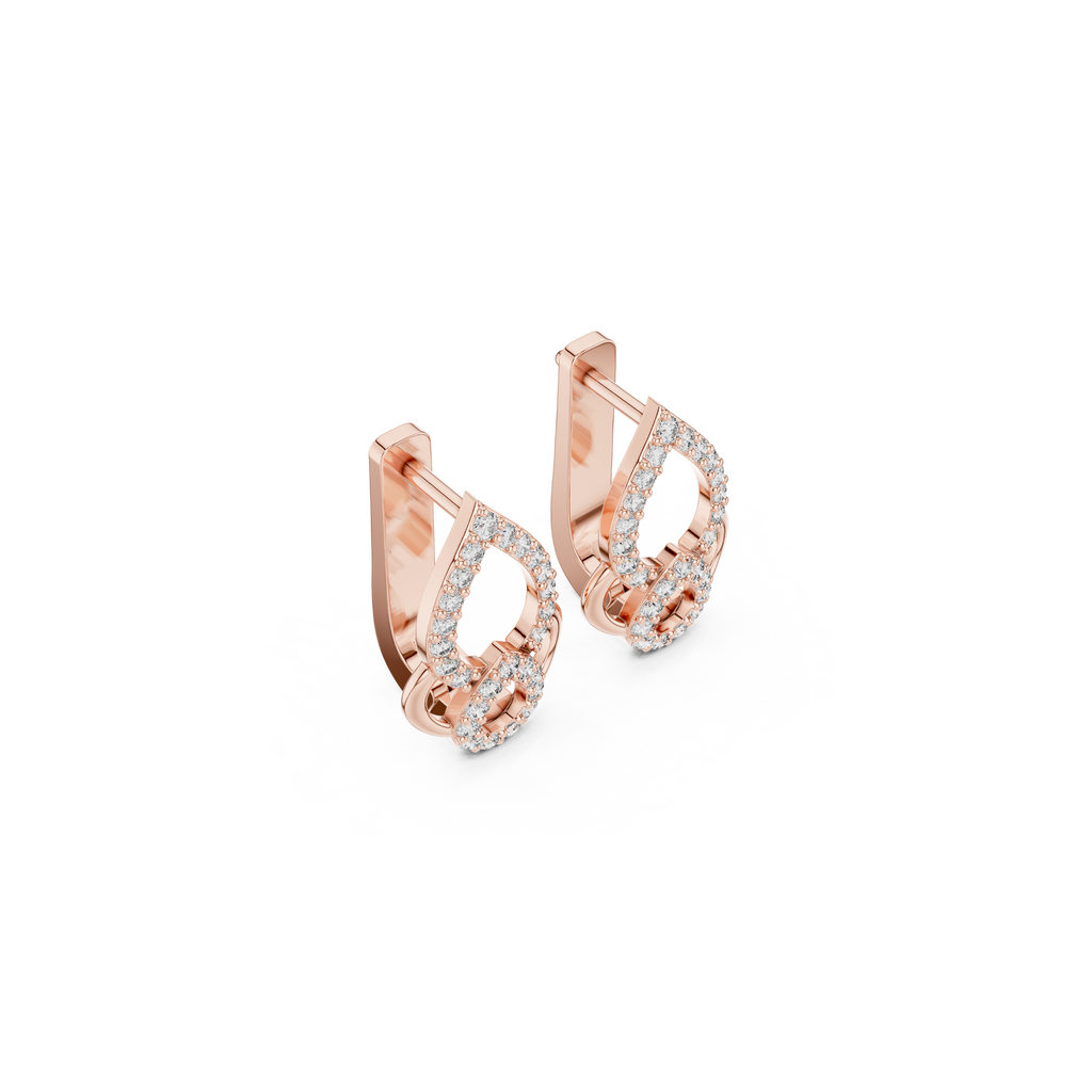Slick Harmony Diamond Hoop Earring