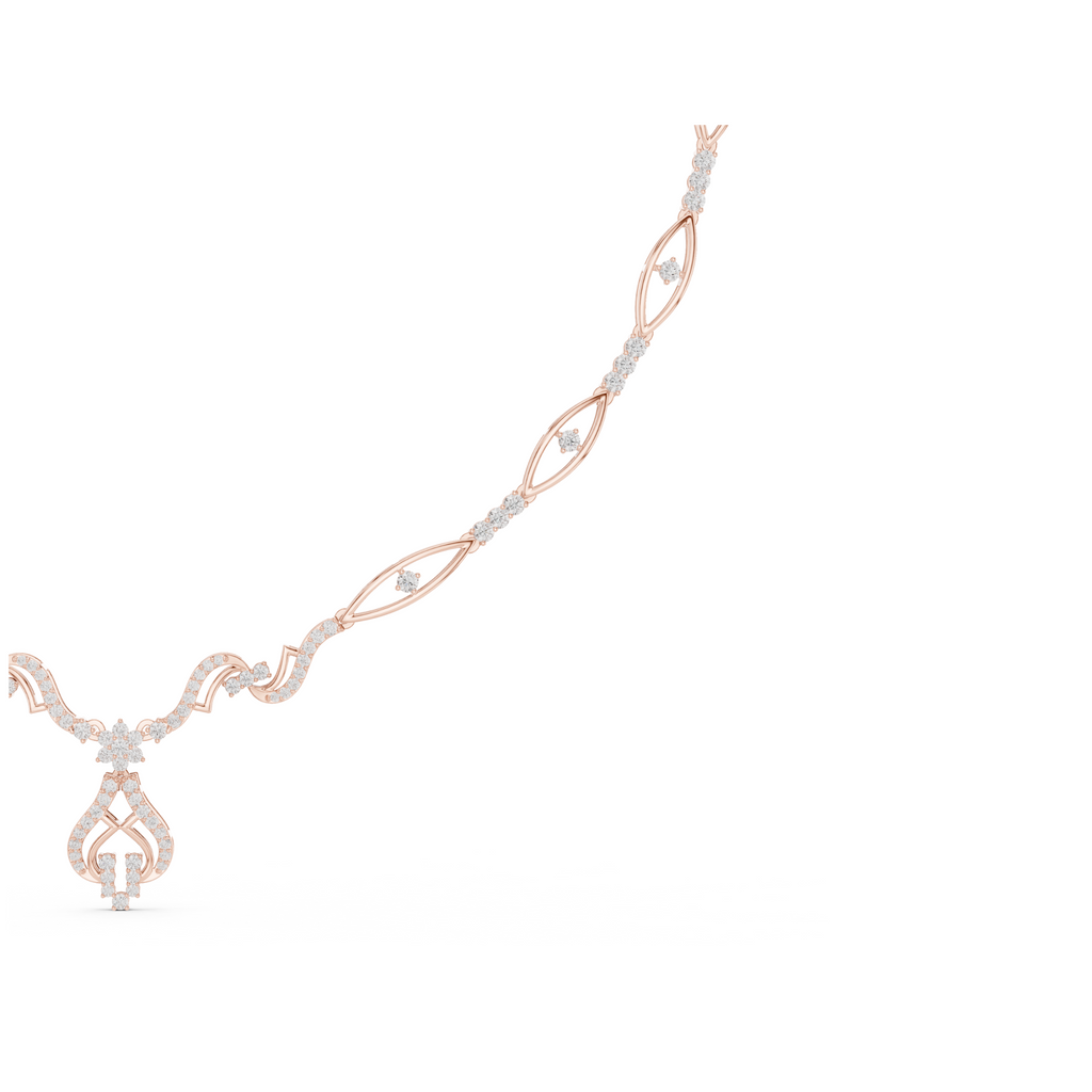 Intricate Vine Design Lab Grown Diamond Necklace