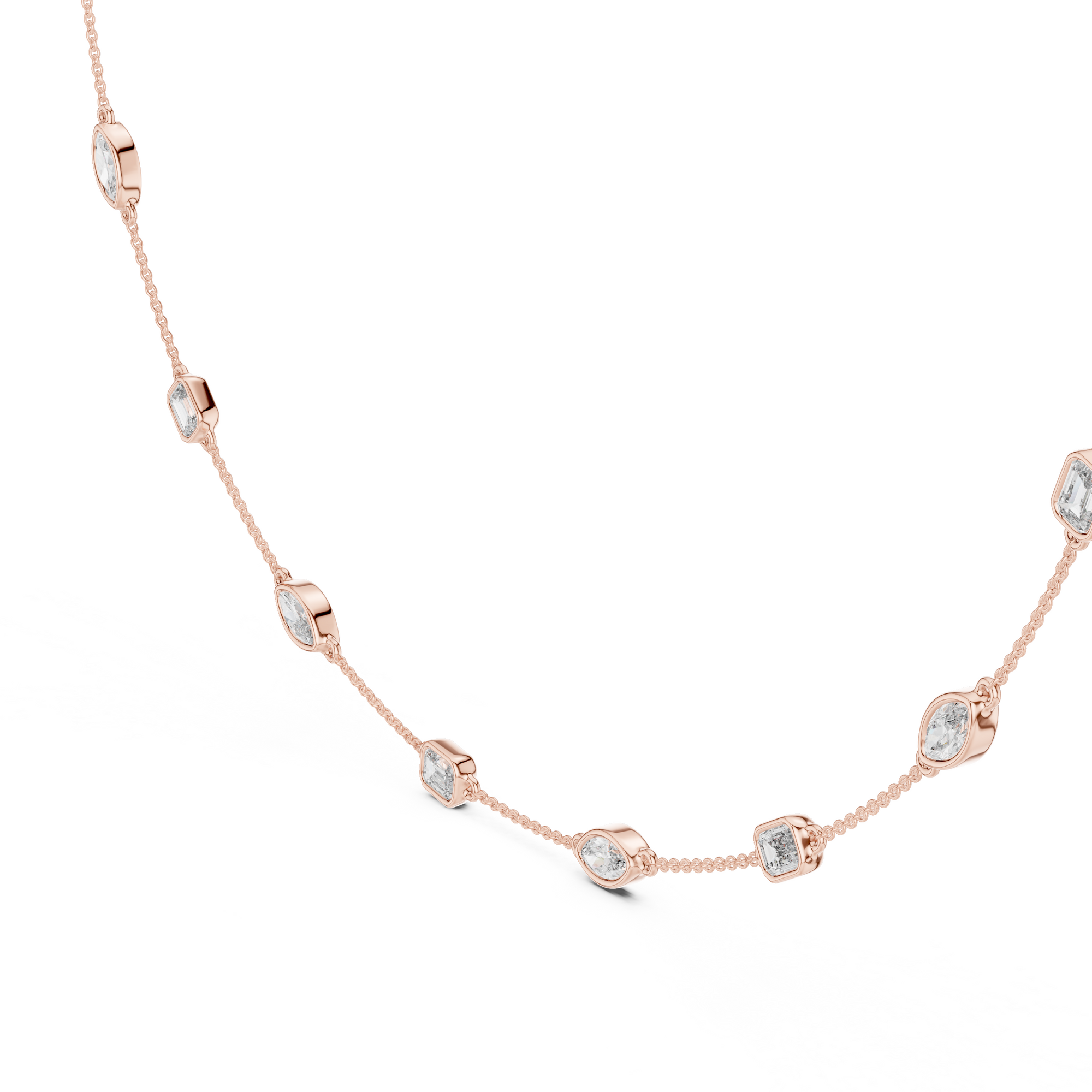 Elegant Gold Bezel-Set Lab Grown Diamond Necklace