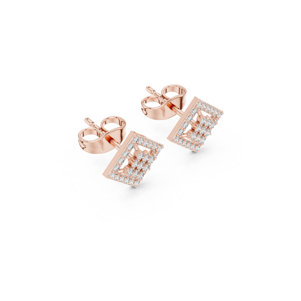 Cluster Squire Diamond Stud Earring