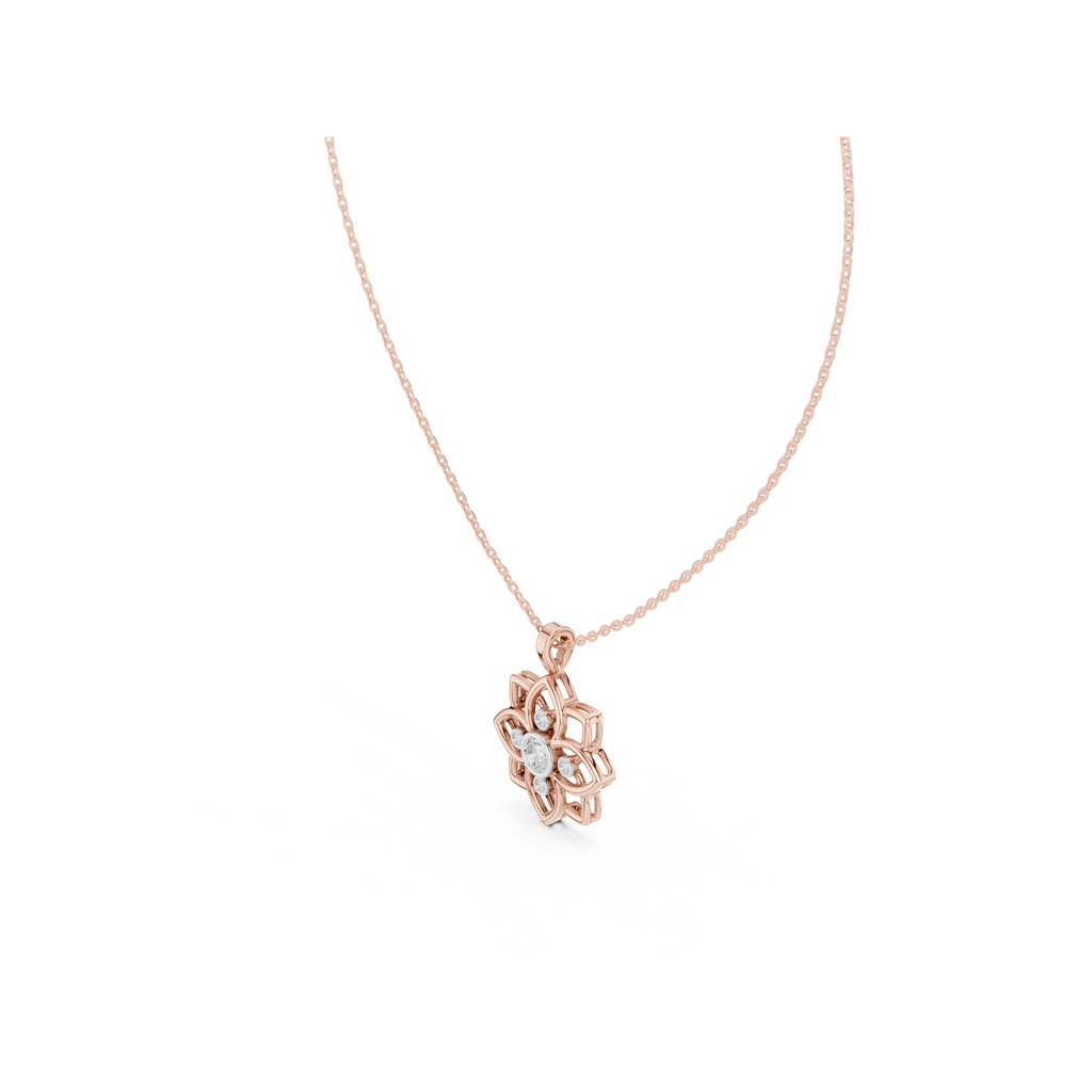 Floral Lab Grown Diamond Pendant