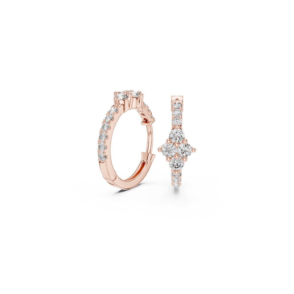 Floral Daimond Hoop Earring