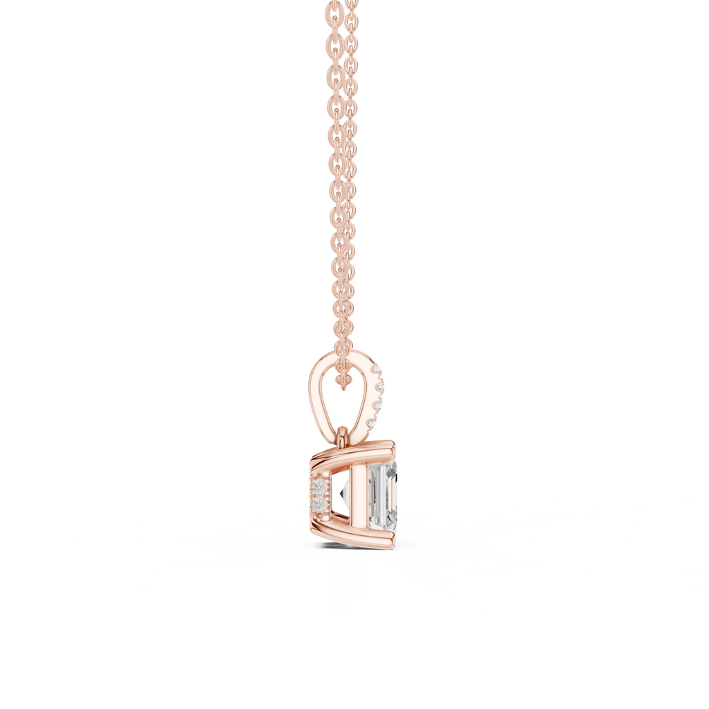 Asscher Cut Solitaire Diamond Pendant
