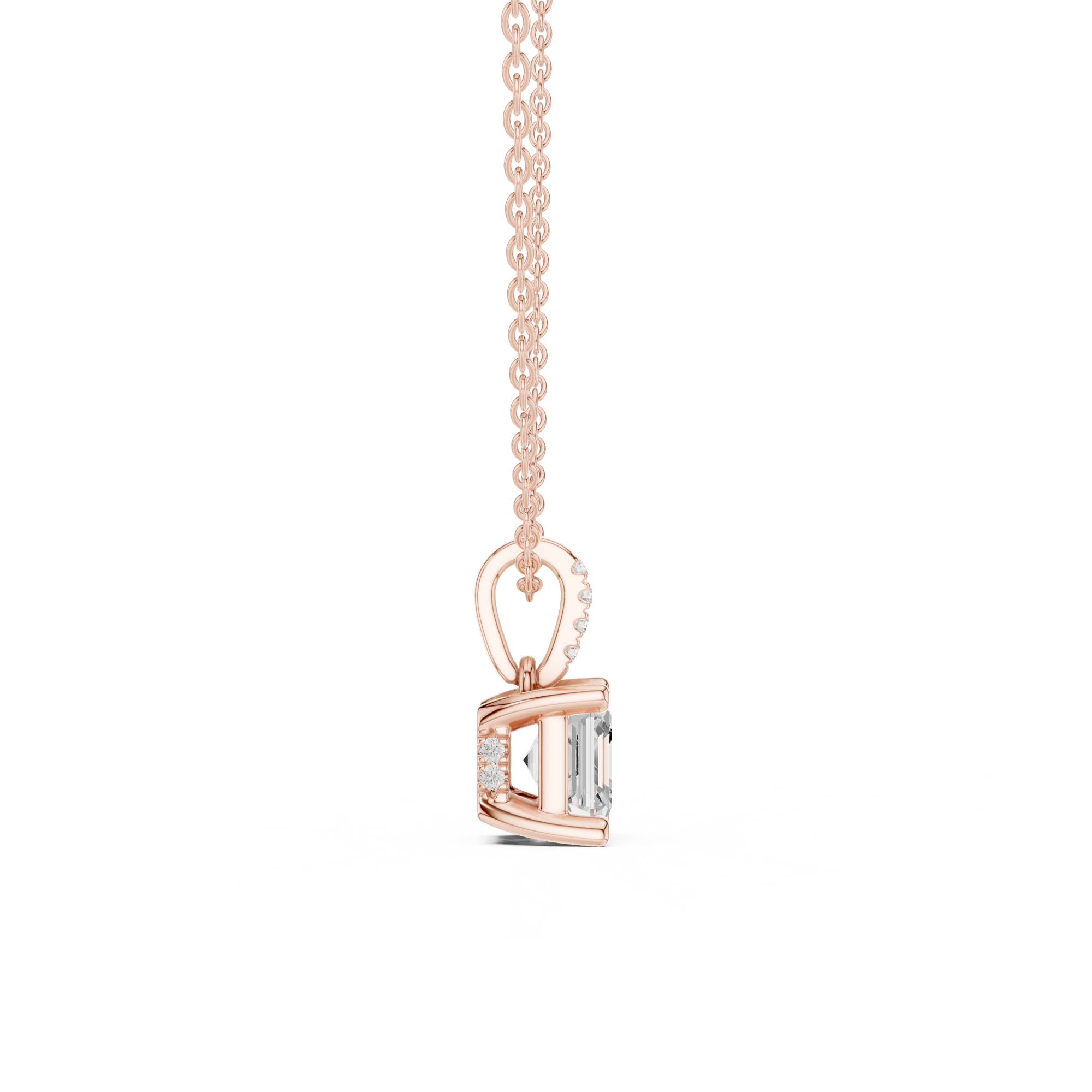 Asscher Cut Solitaire Diamond Pendant