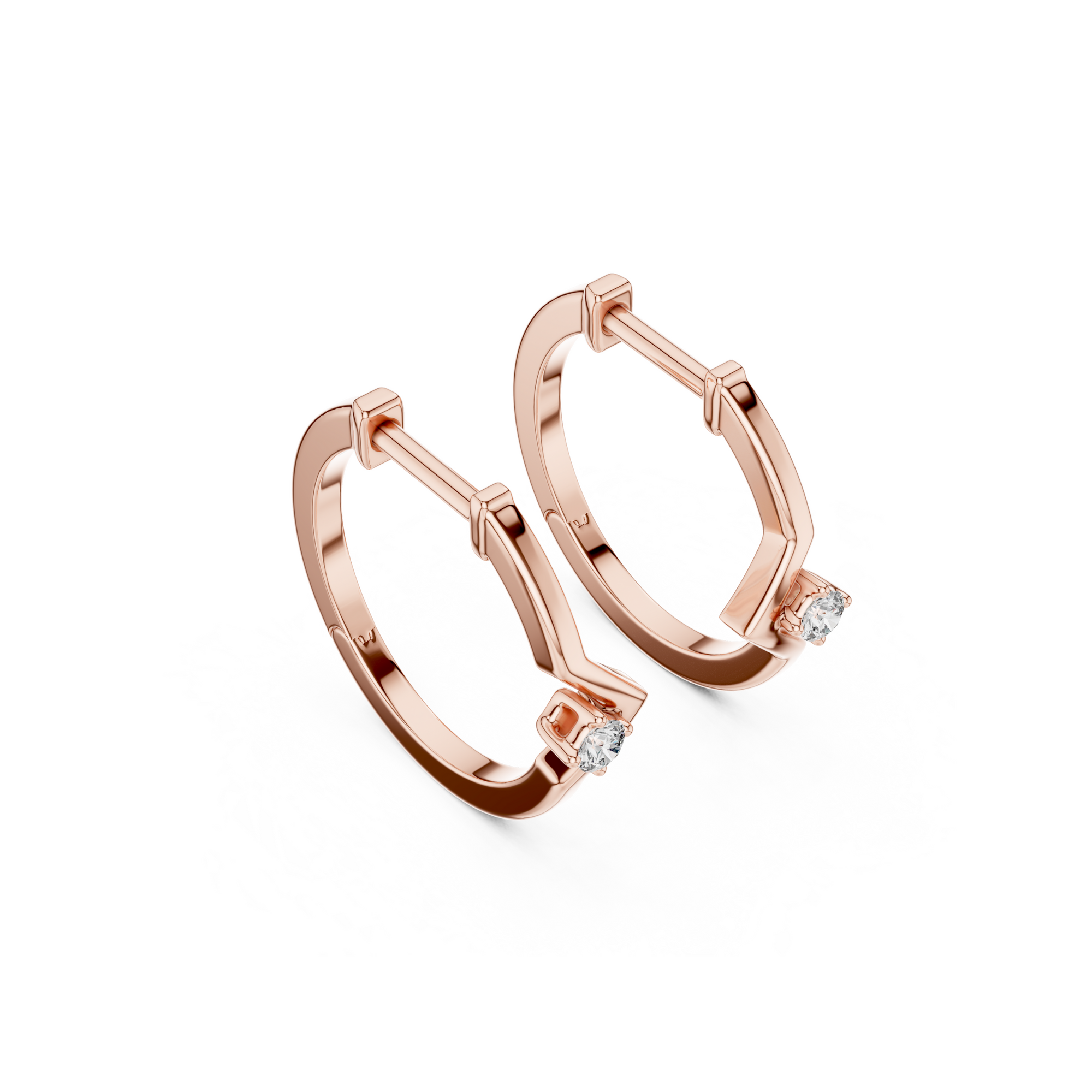 Chevron Lab Grown Diamond Hoop Earrings