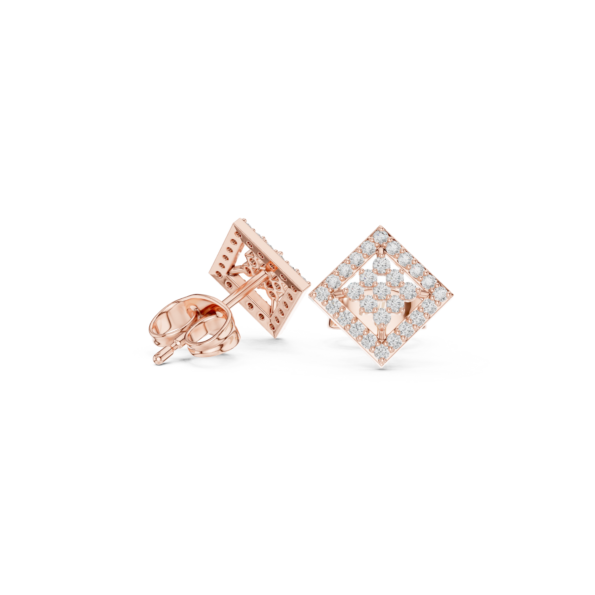 Cluster Squire Diamond Stud Earring