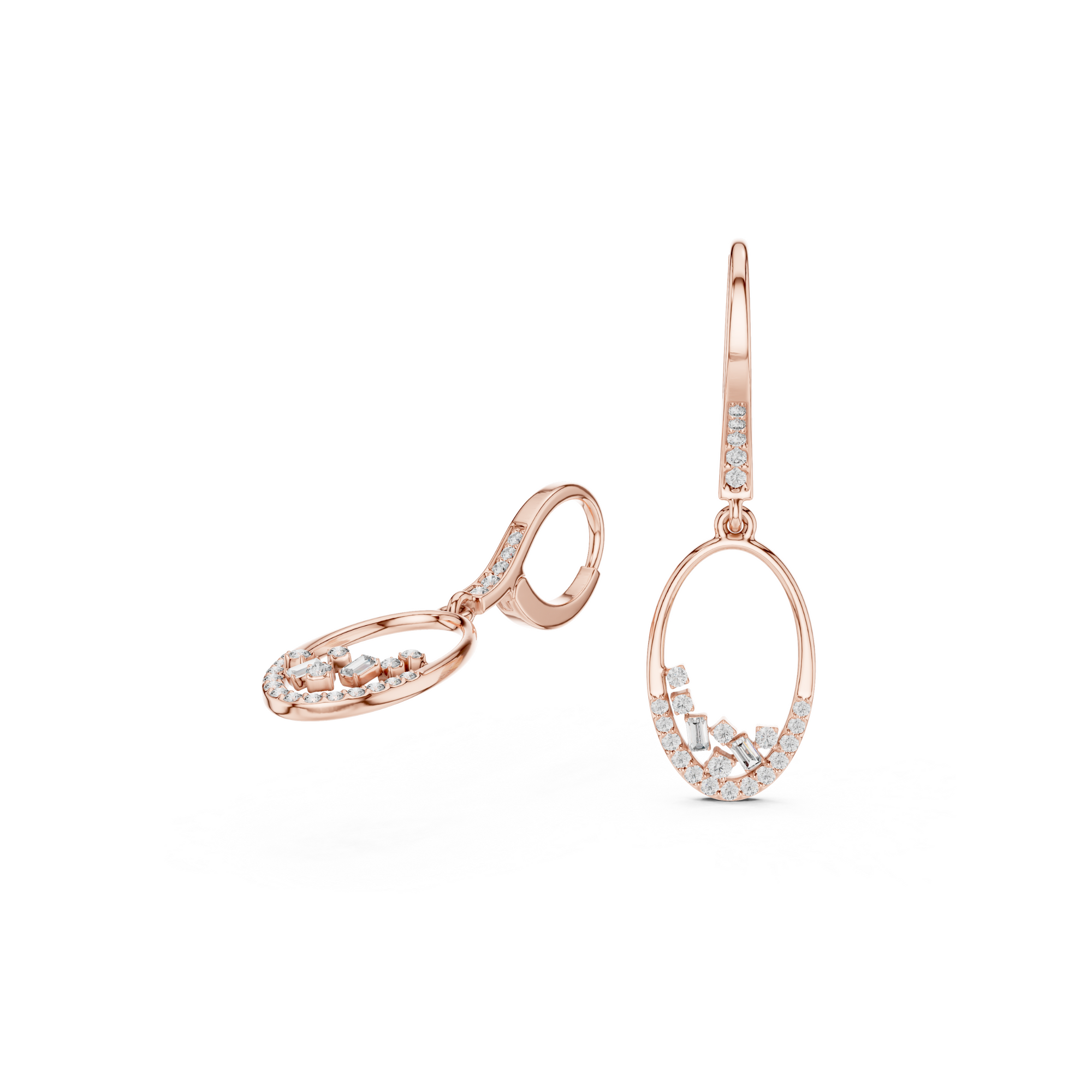 Elegant Oval Drop Lab Grown Diamond Earrings