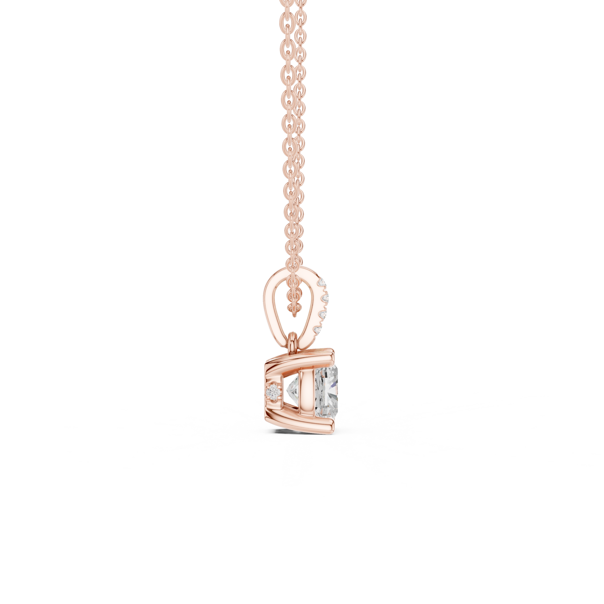 Cushion Cut Solitaire Diamond Pendant
