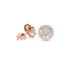 Double Halo Circle Diamond Stud Earrings
