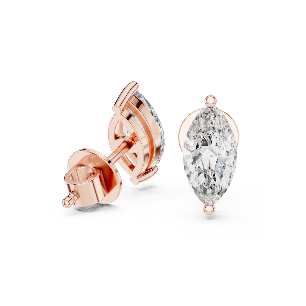 Marquise-Cut Lab Grown Diamond Stud