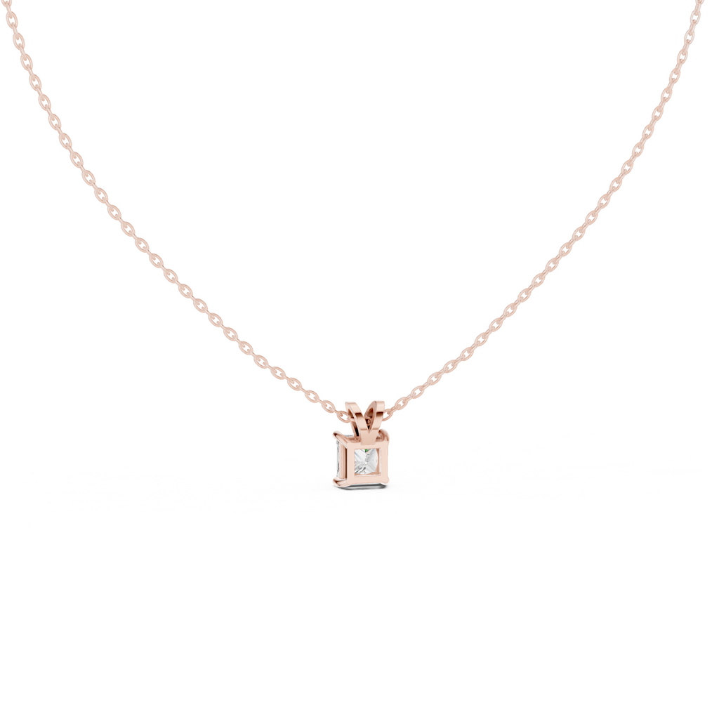 Slick Princess Cut Solitaire Diamond Pendant