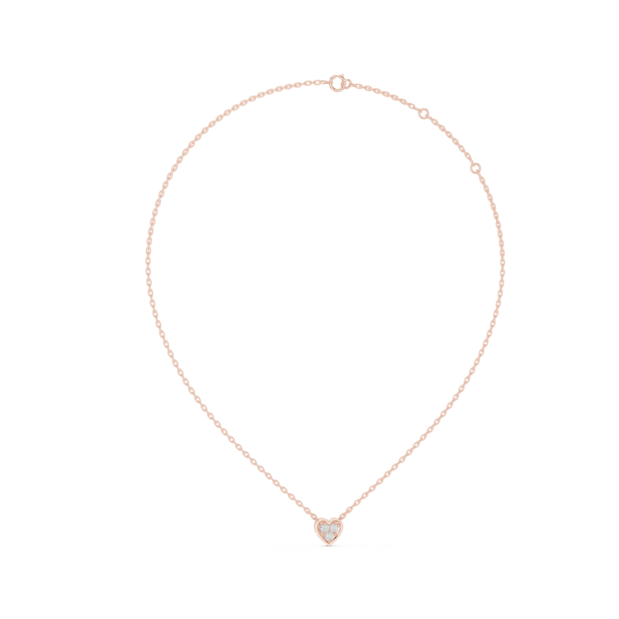 Heart Triple Round Lab Grown Diamond Pendant