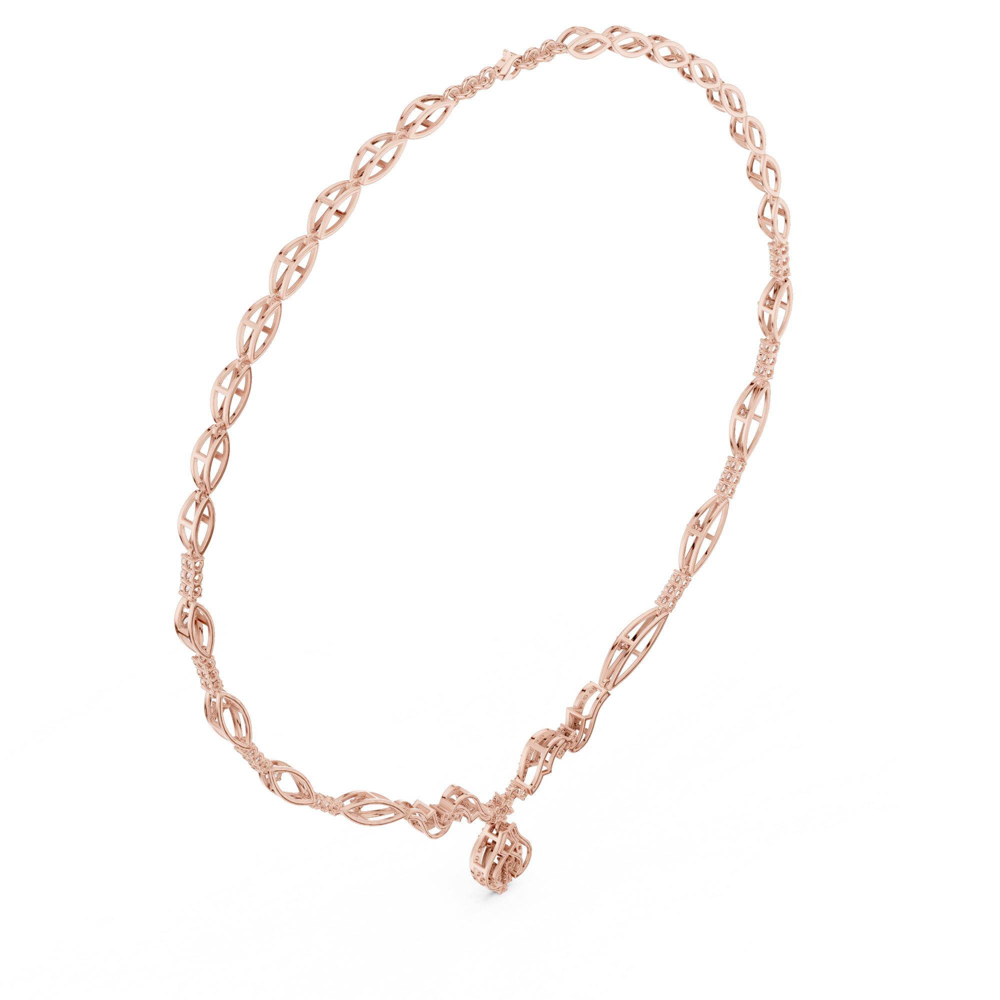 Intricate Vine Design Lab Grown Diamond Necklace