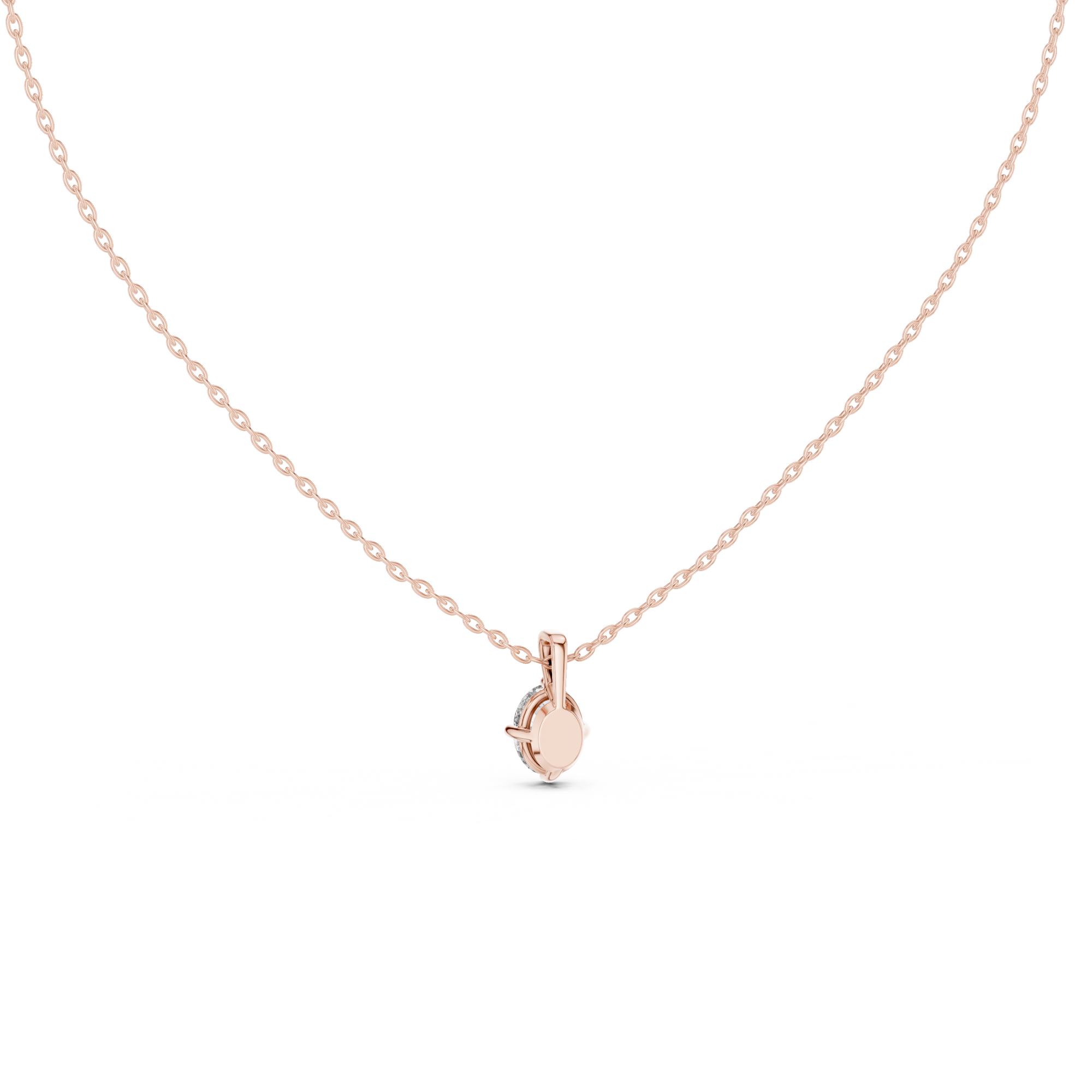 Oval Cut Solitaire Lab Grown Diamond Pendant