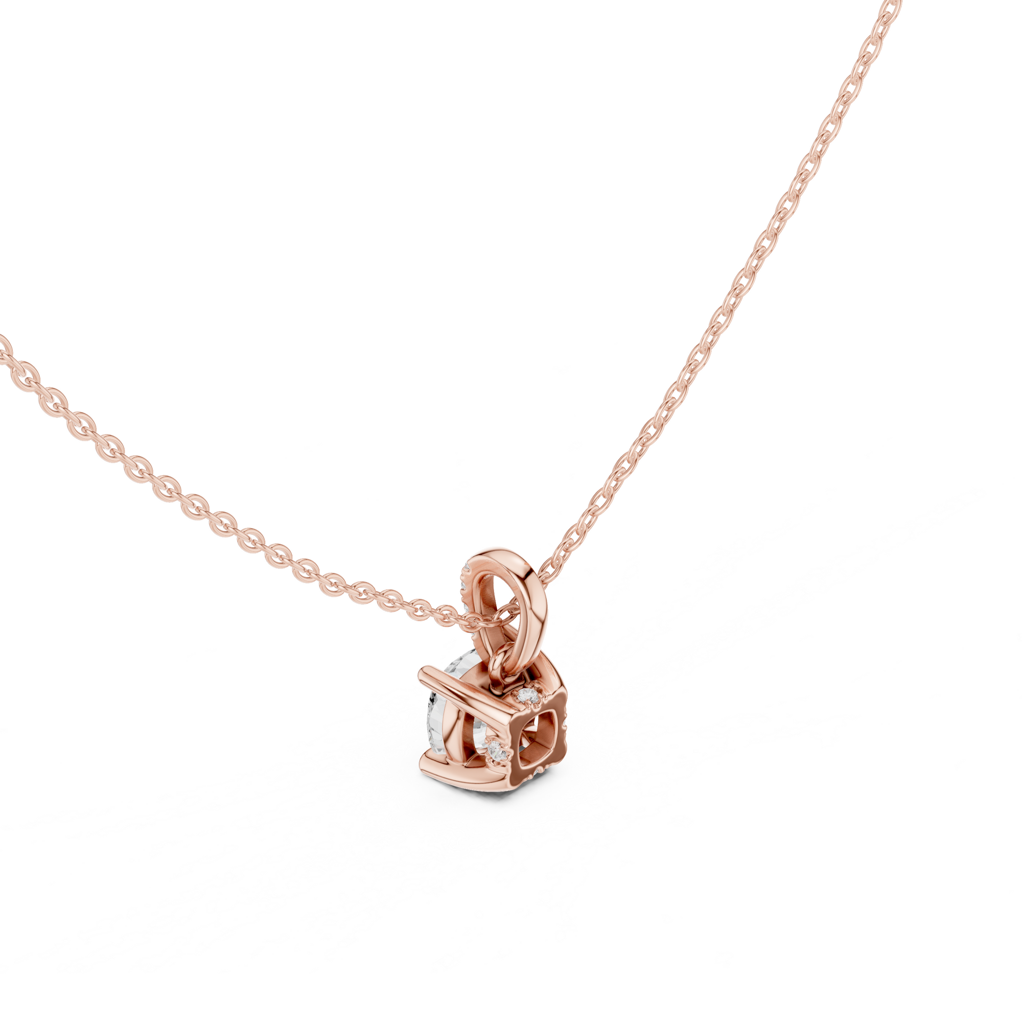 Cushion Cut Solitaire Diamond Pendant