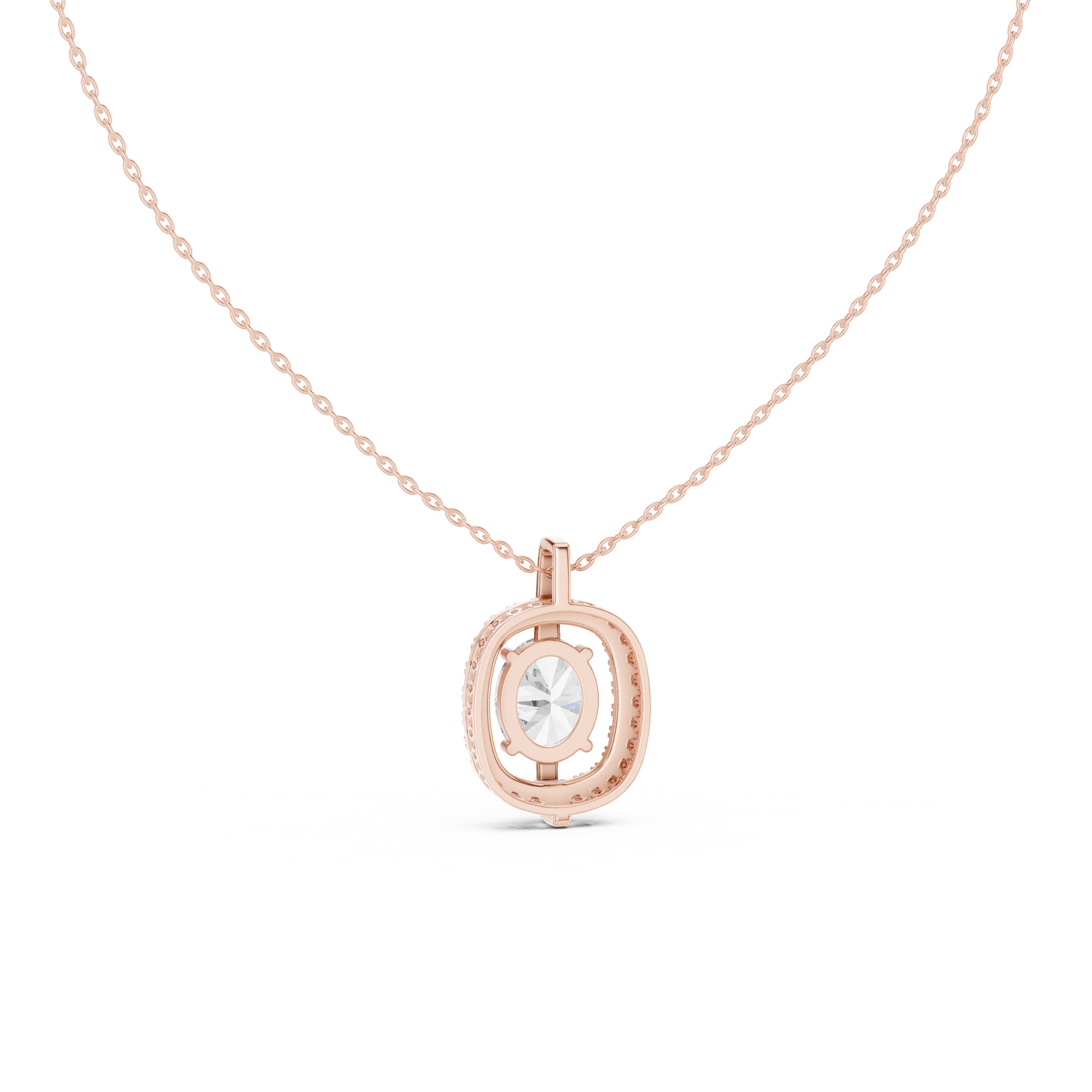 Classic Oval Lab Grown Diamond Solitaire Pendant