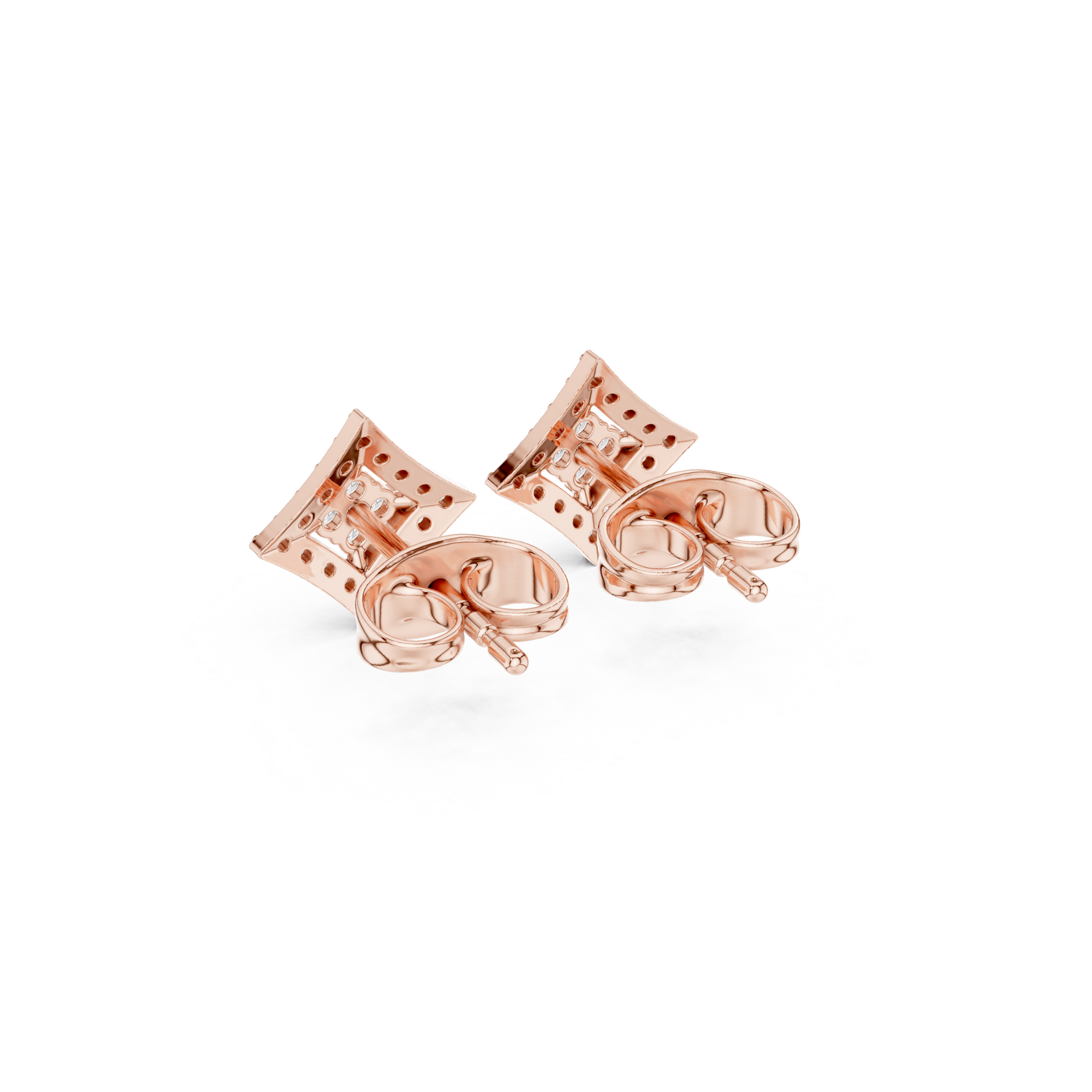 Kite-Shaped Diamond Stud Earring