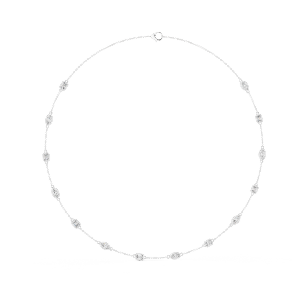 Elegant Gold Bezel-Set Lab Grown Diamond Necklace