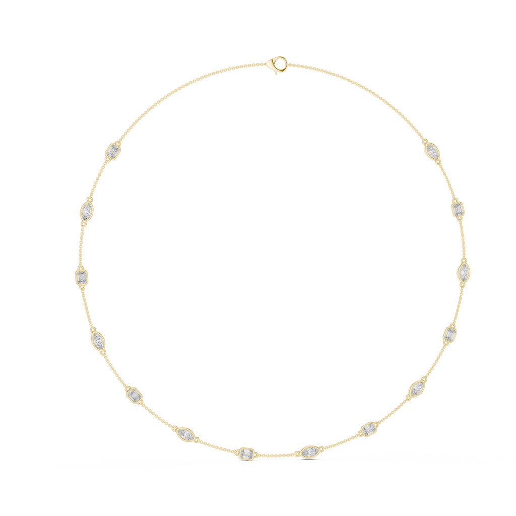 Elegant Gold Bezel-Set Lab Grown Diamond Necklace