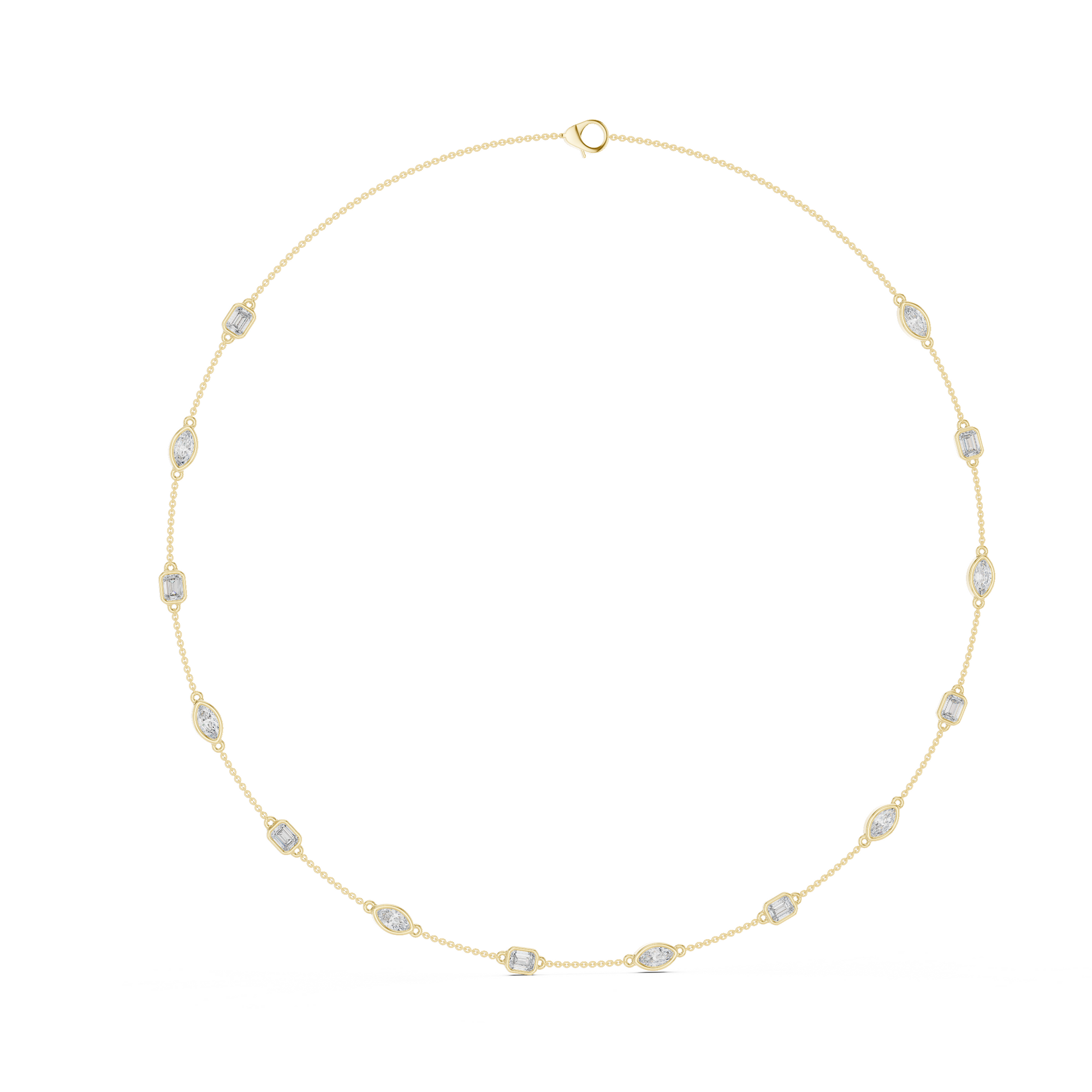 Elegant Gold Bezel-Set Lab Grown Diamond Necklace