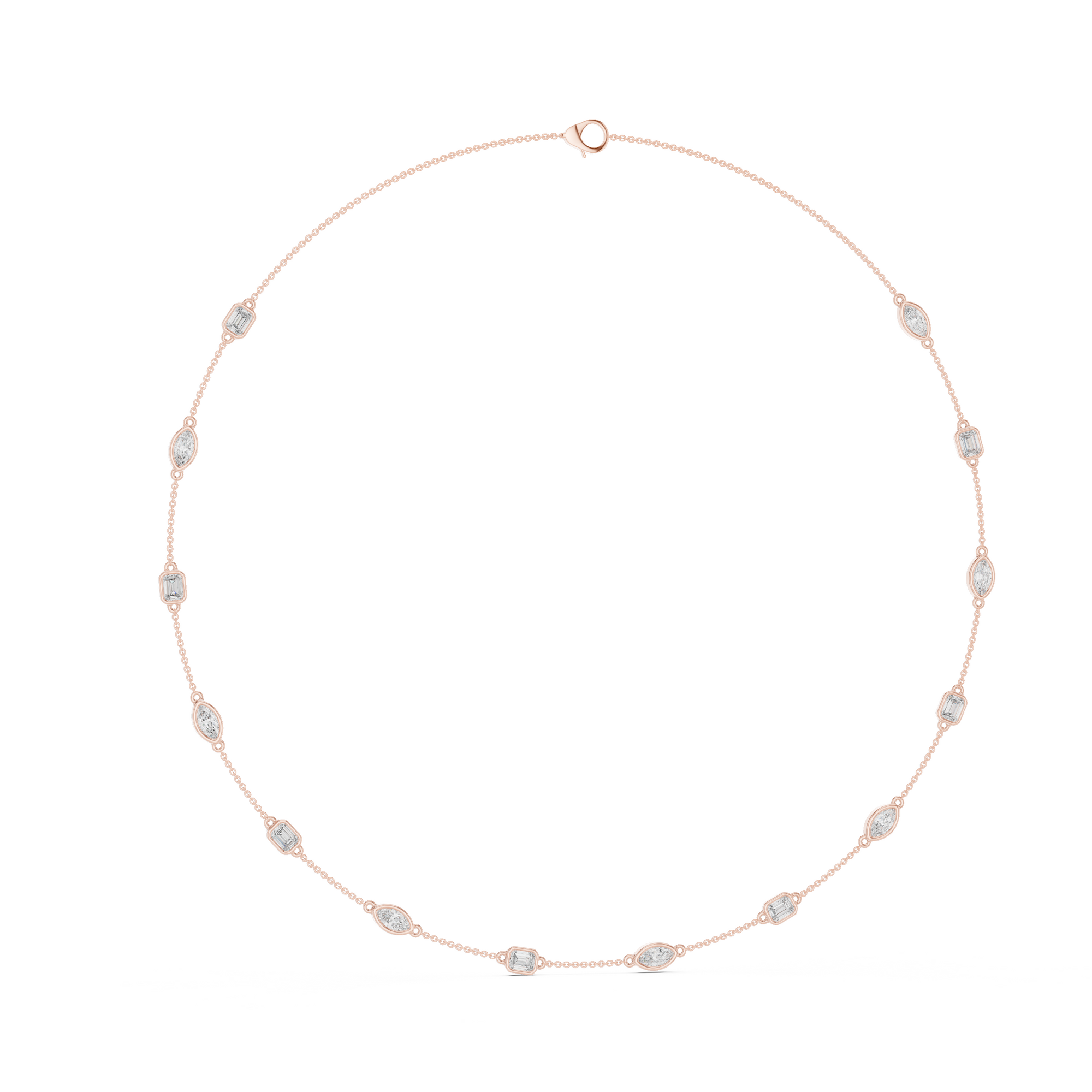 Elegant Gold Bezel-Set Lab Grown Diamond Necklace