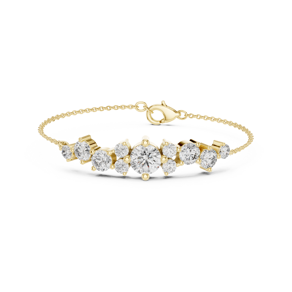 Cluster Lab Grown Diamond chain Bracelet