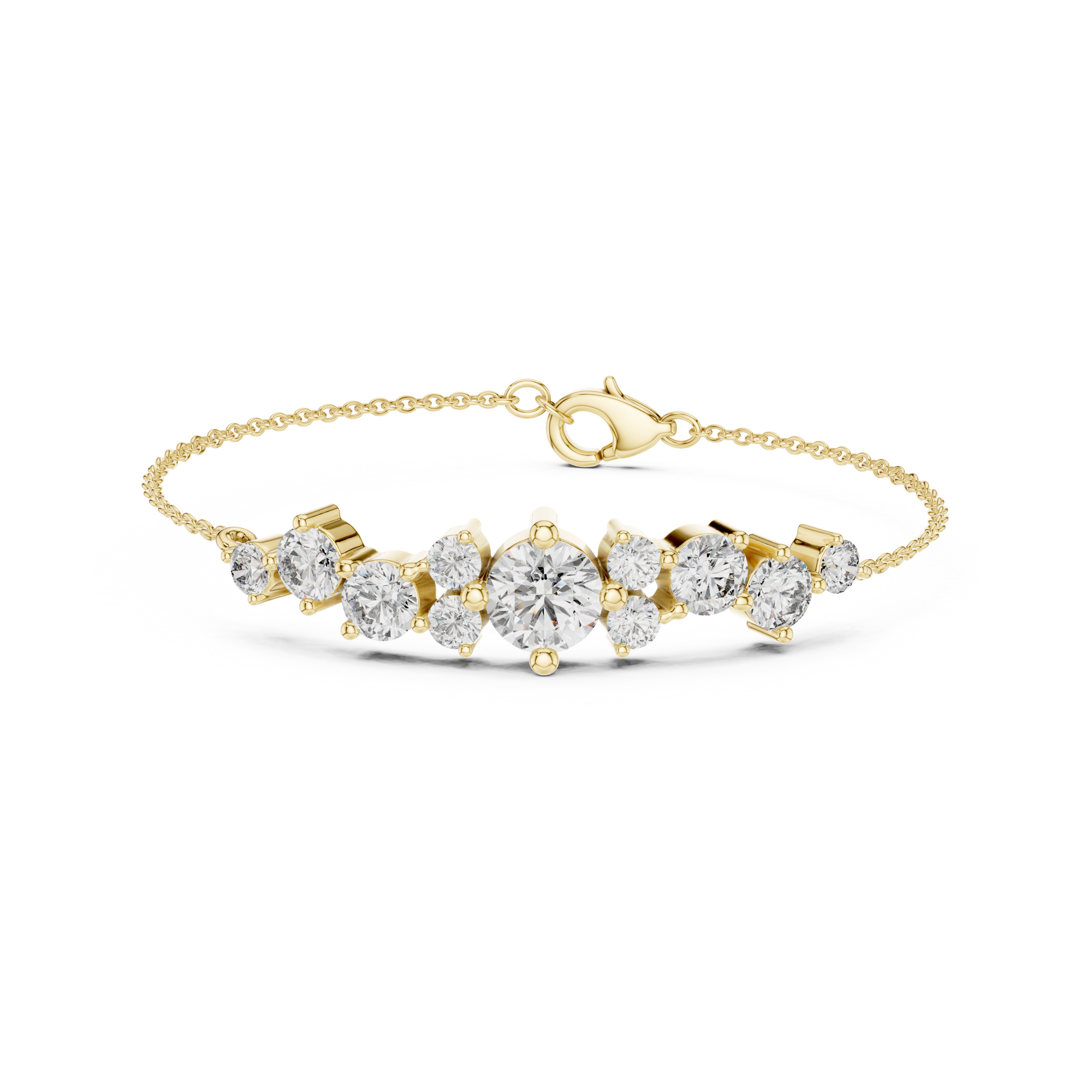 Cluster Lab Grown Diamond chain Bracelet