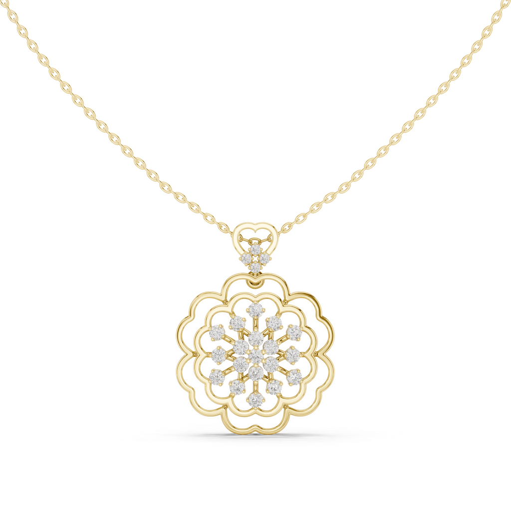 Floral Lab Grown Diamond Pendant