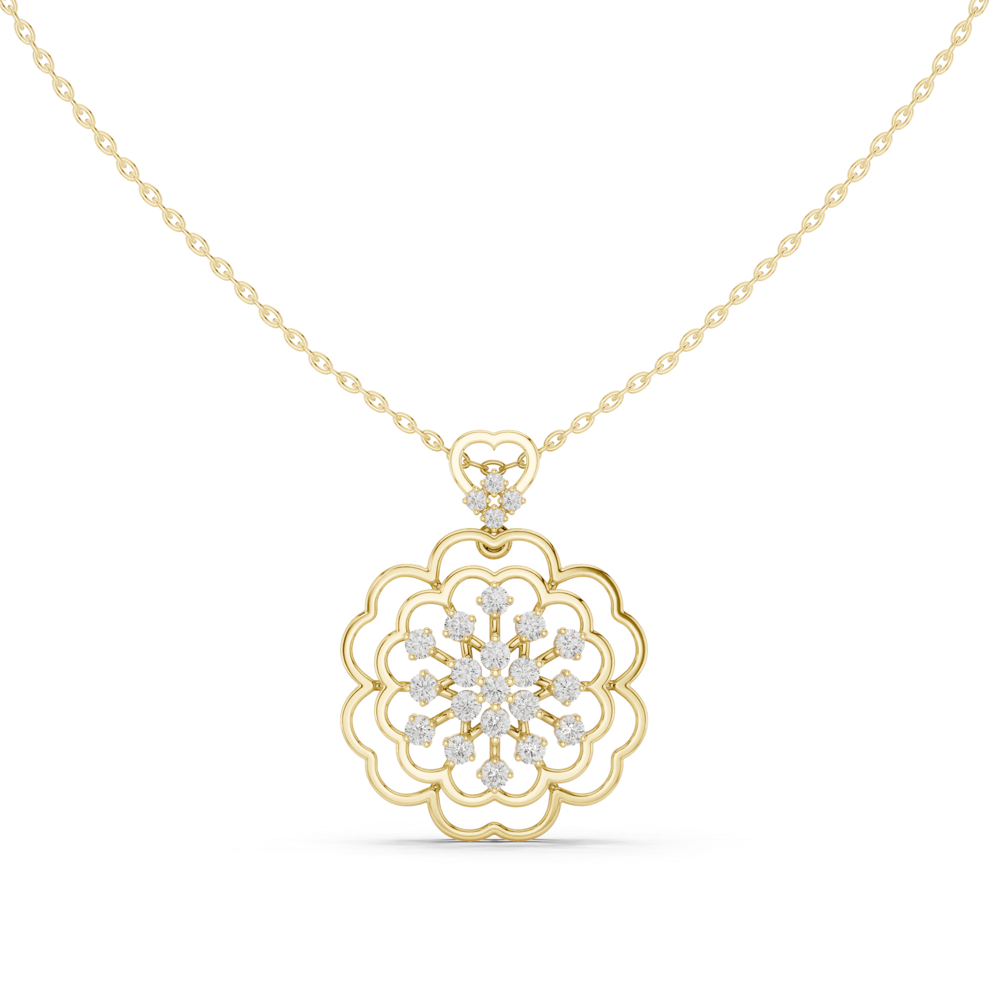 Floral Lab Grown Diamond Pendant
