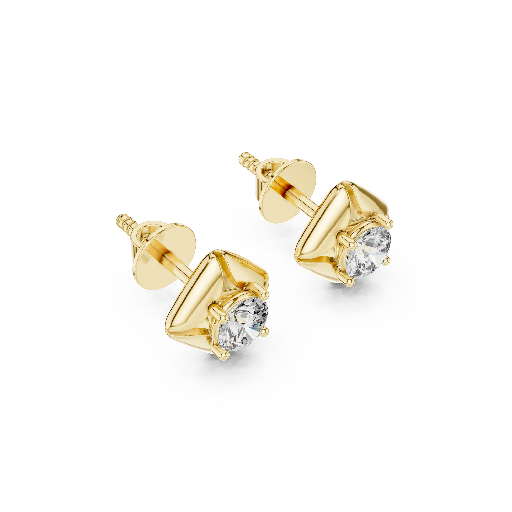 Square Solitaire Lab Grown Diamond Studs
