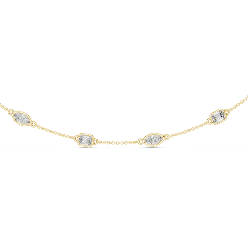 Elegant Gold Bezel-Set Lab Grown Diamond Necklace