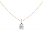 Oval Cut Solitaire Diamond Pendant