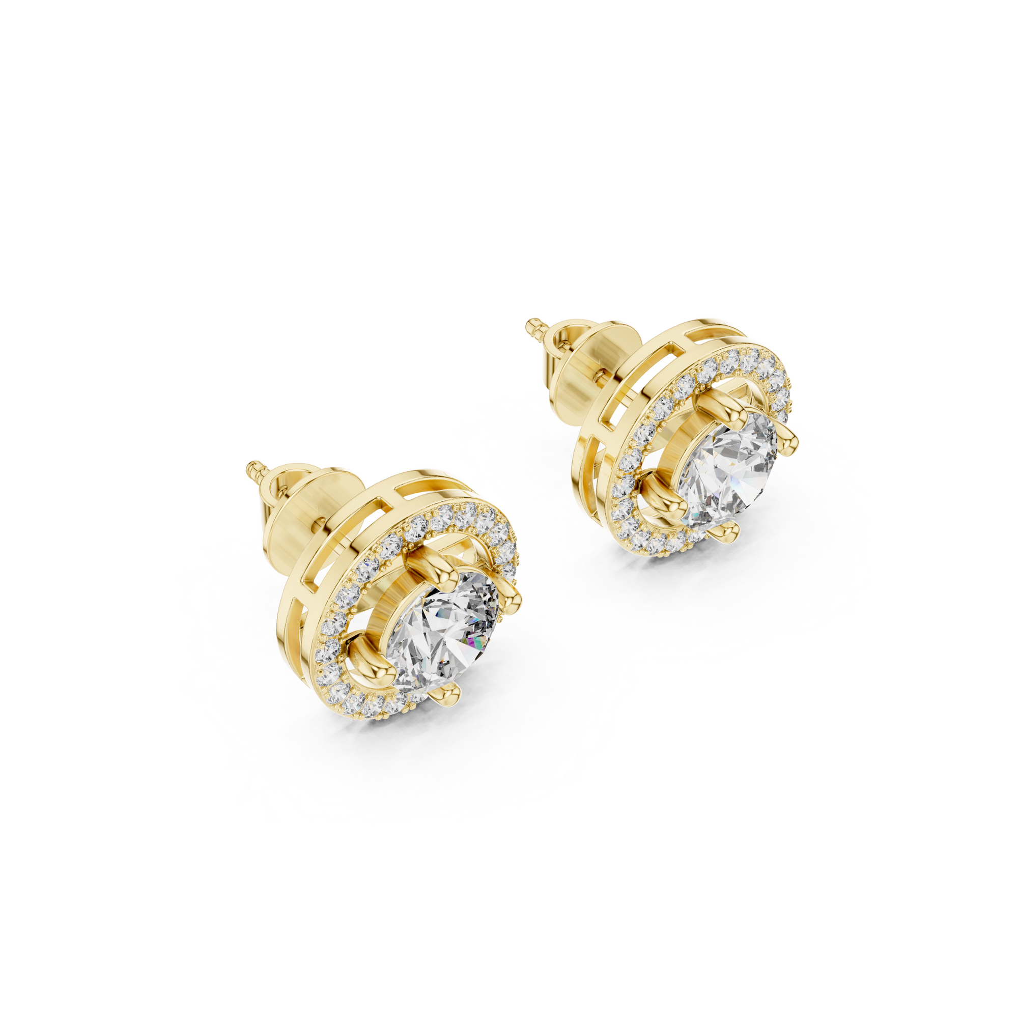 Elegant Halo Lab Grown Diamond Earring