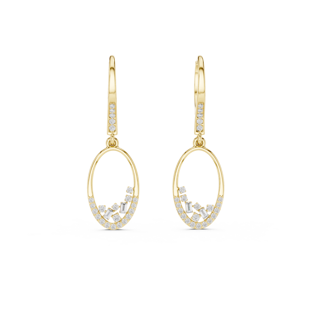 Elegant Oval Drop Lab Grown Diamond Earrings