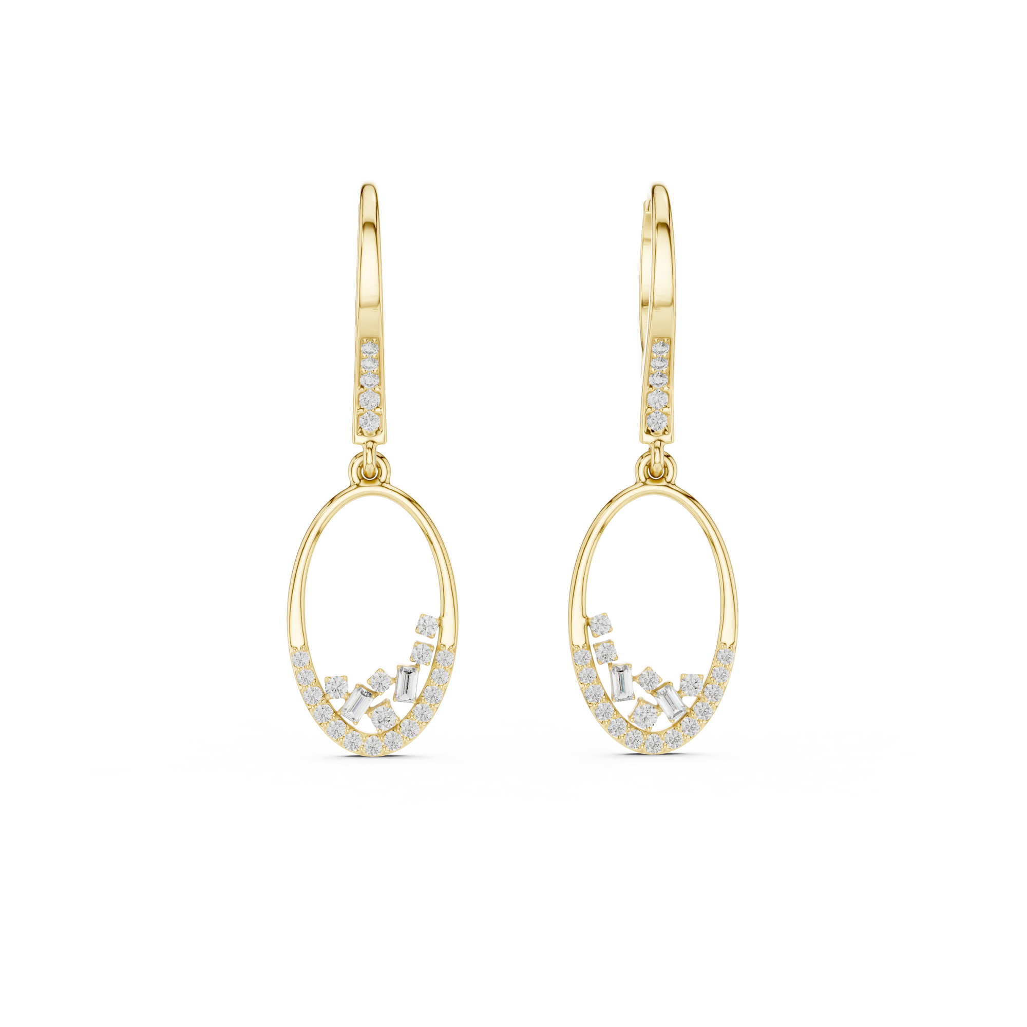 Elegant Oval Drop Lab Grown Diamond Earrings
