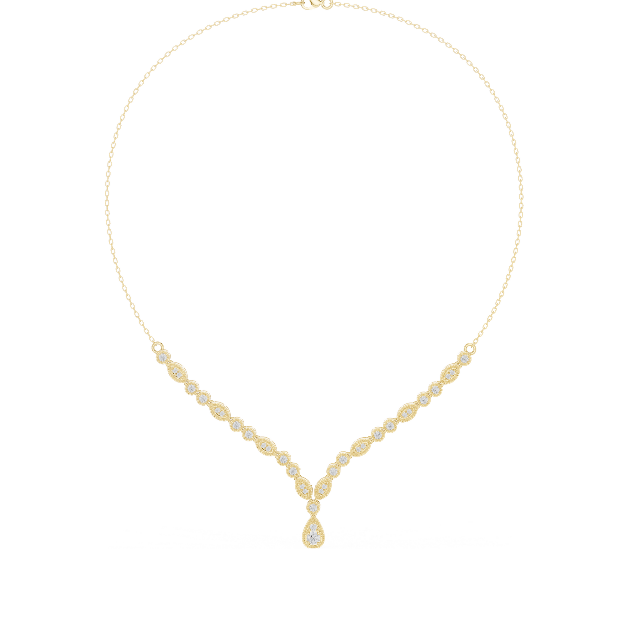 Elegant Lab Grown Diamond Drop Necklace