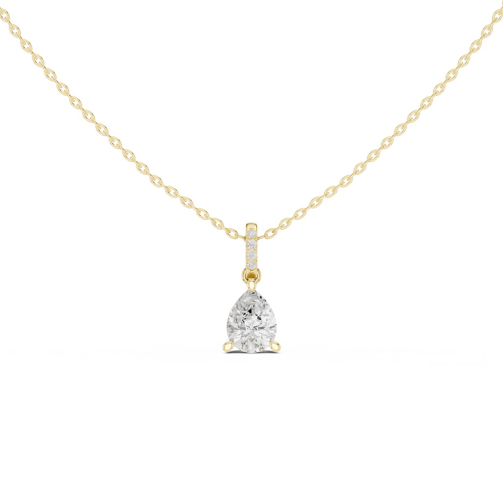 Pear Cut Solitaire Diamond Pendant