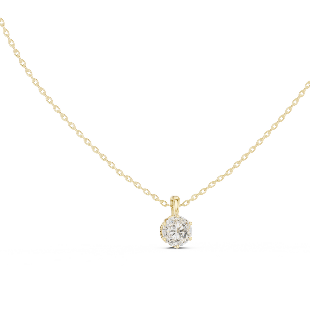 Round Cut Solitaire Lab Grown Diamond Pendant