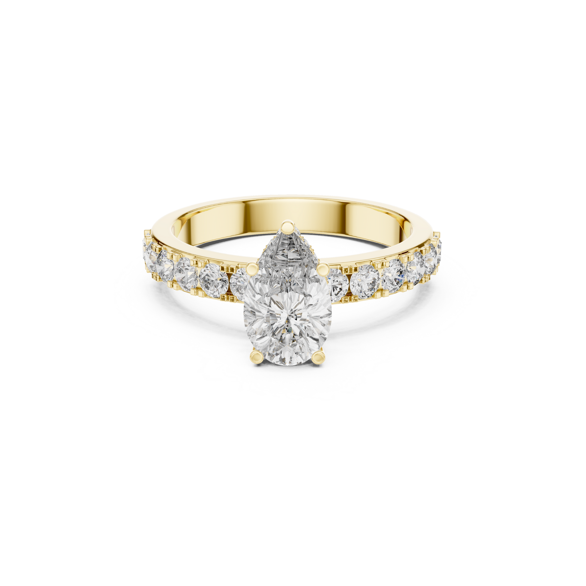 Pear Cut Solitaire Lab Grown Diamond Ring