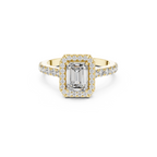 Emerald Cut Lab Grown Diamond Halo Ring